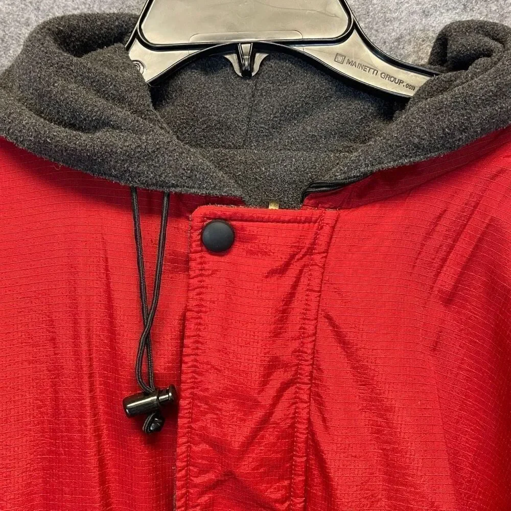 STRUCTURE Sport Jacket Men’s XL Red Charcoal Gray‎ Hooded Reversible Windbreaker